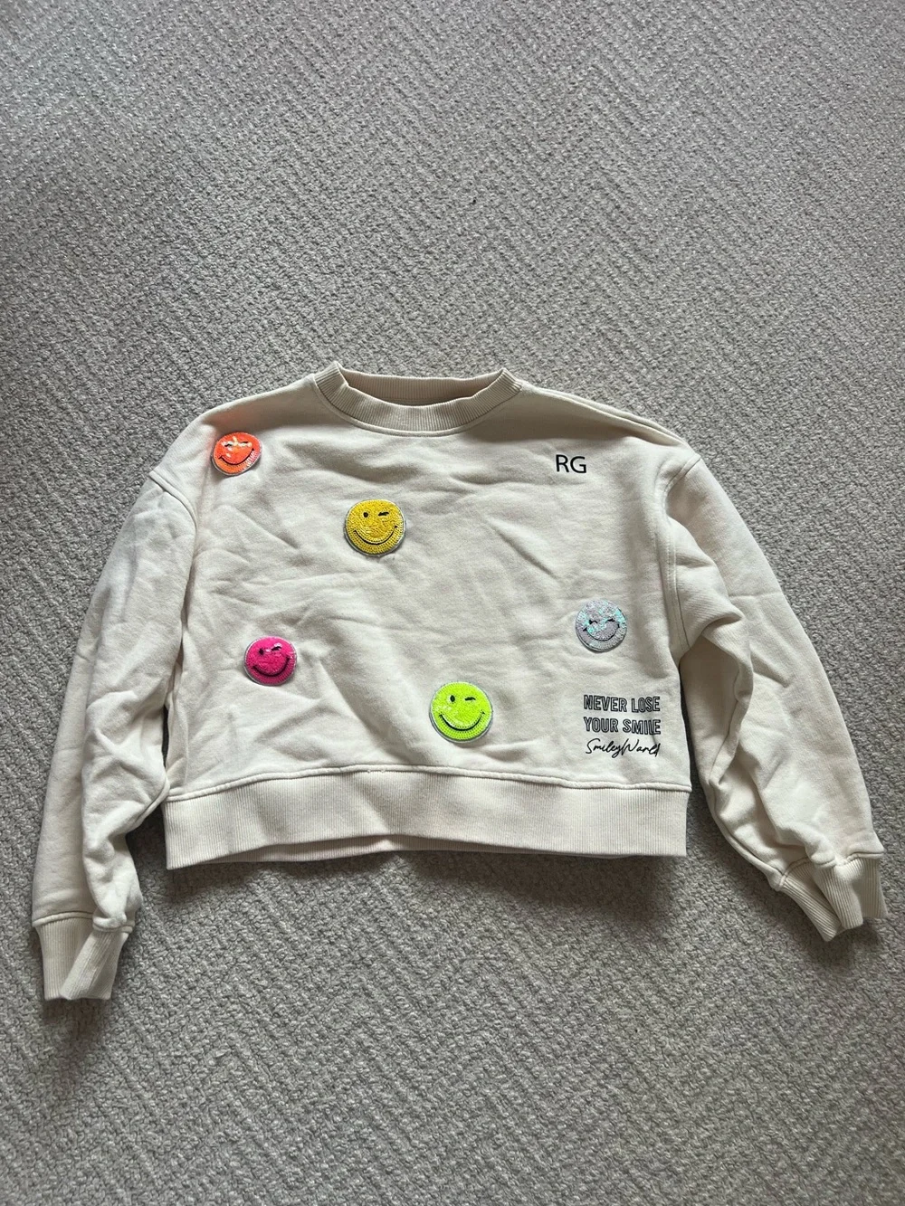 Zara Sequin Smiley Sweatshirt 11/12